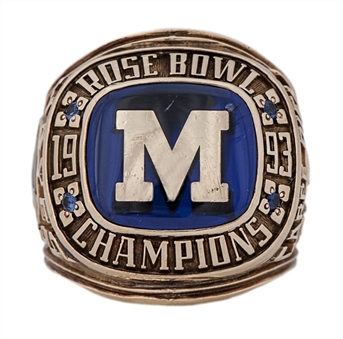 1992 Michigan Wolverines Rose Bowl Championship Players Ring - Mercury Hayes